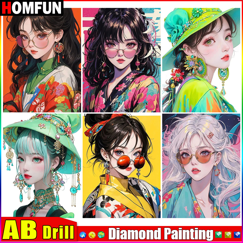 Embroidery Cross Stitch Patterns - HOMFUN AB Diamond Embroidery 