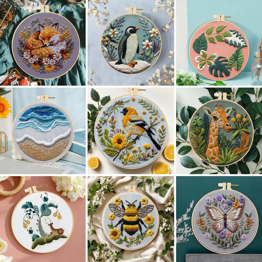 Embroidery Whale - Cross Stitch Embroidery Animal Bird Bees