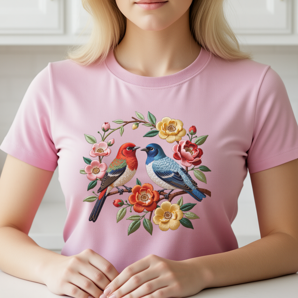 Embroidery Free Pattern - 1 Piece of Bird Pattern Clothing
