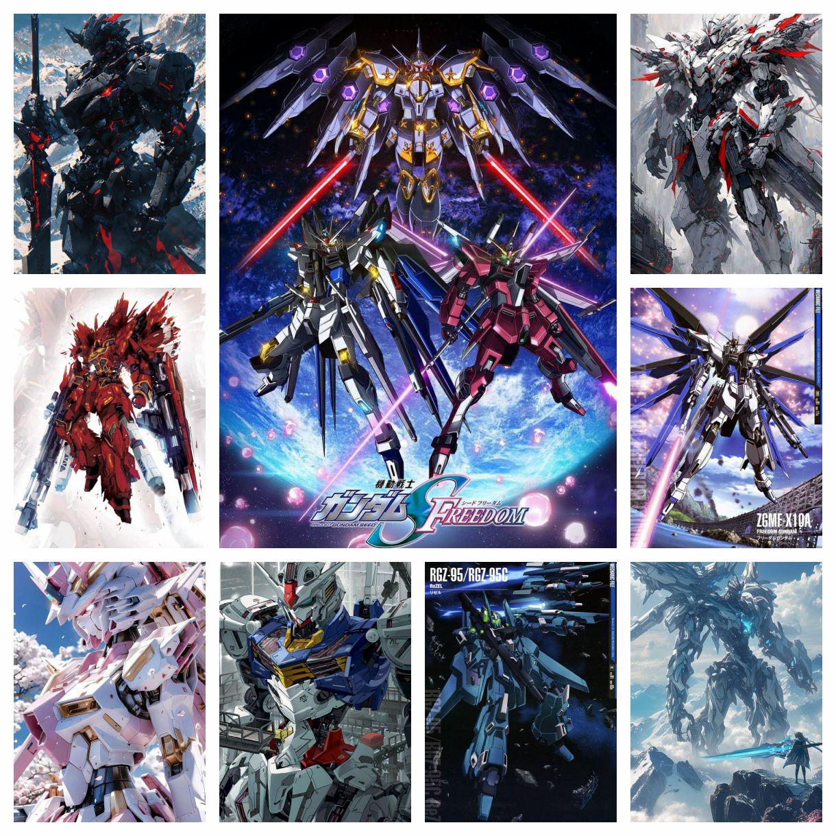 Embroidery Cross Stitch Patterns - Mobile Suit Gunda 5D DIY Diamond