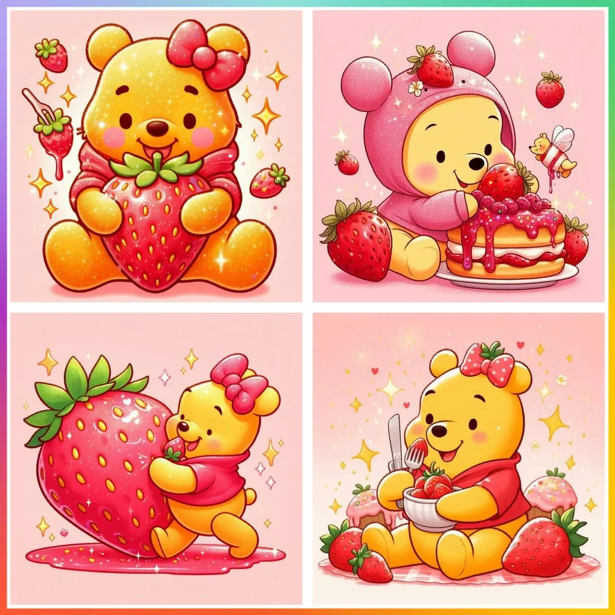 Embroidery Cross Stitch Patterns - Cross Stitch Strawberry Winnie Pooh Diamond