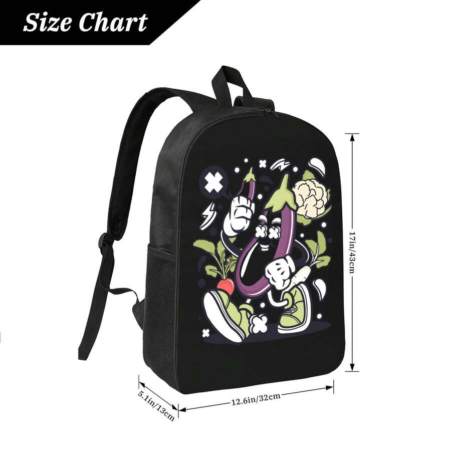 Embroidery Computer - Funny Cartoon Vegetable Print Backpack For