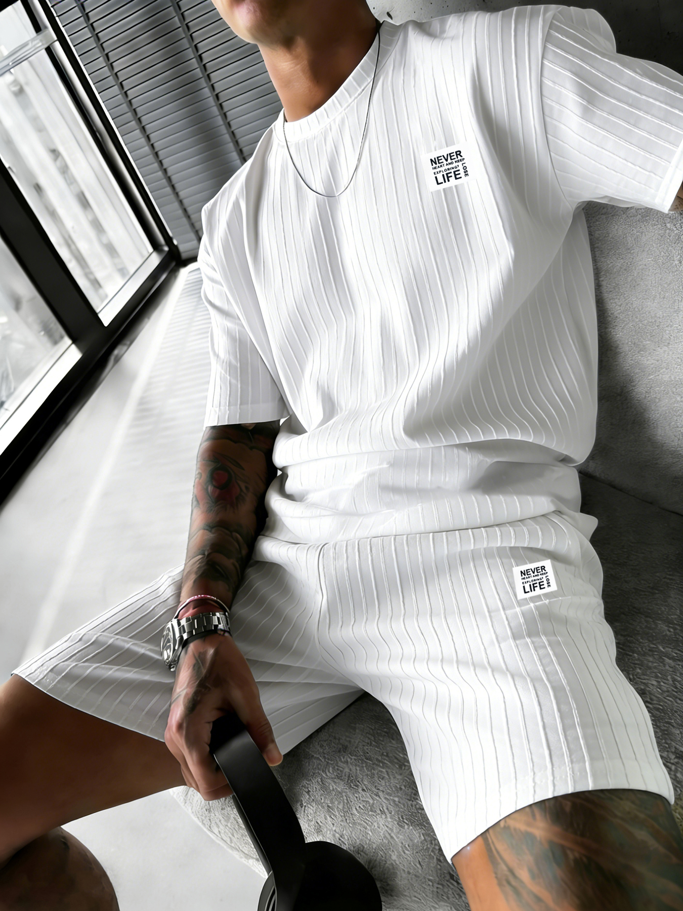 Embroidery Men Shirt - Men's Textured “Never Lose Your Way”
