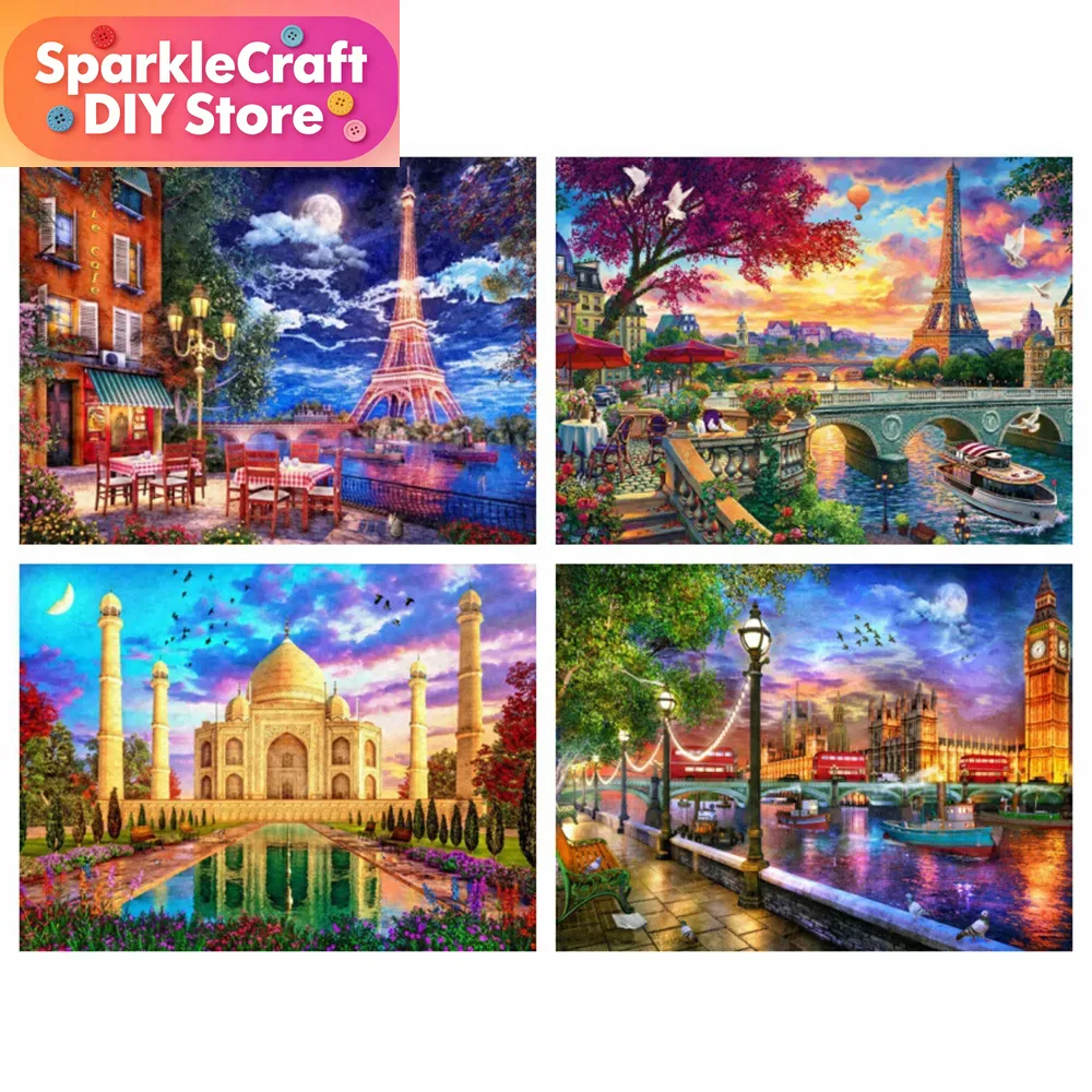 Embroidery Handicraft - 1pc frameless diamond painting city street
