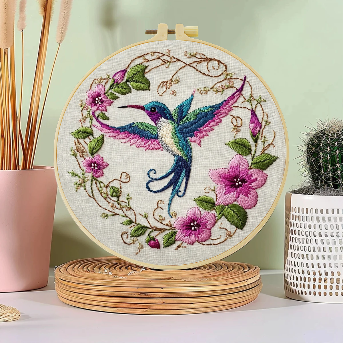 Embroidery Whale - 1pc 20X20CM/7.87inch Beautiful Bird Embroidery Starter