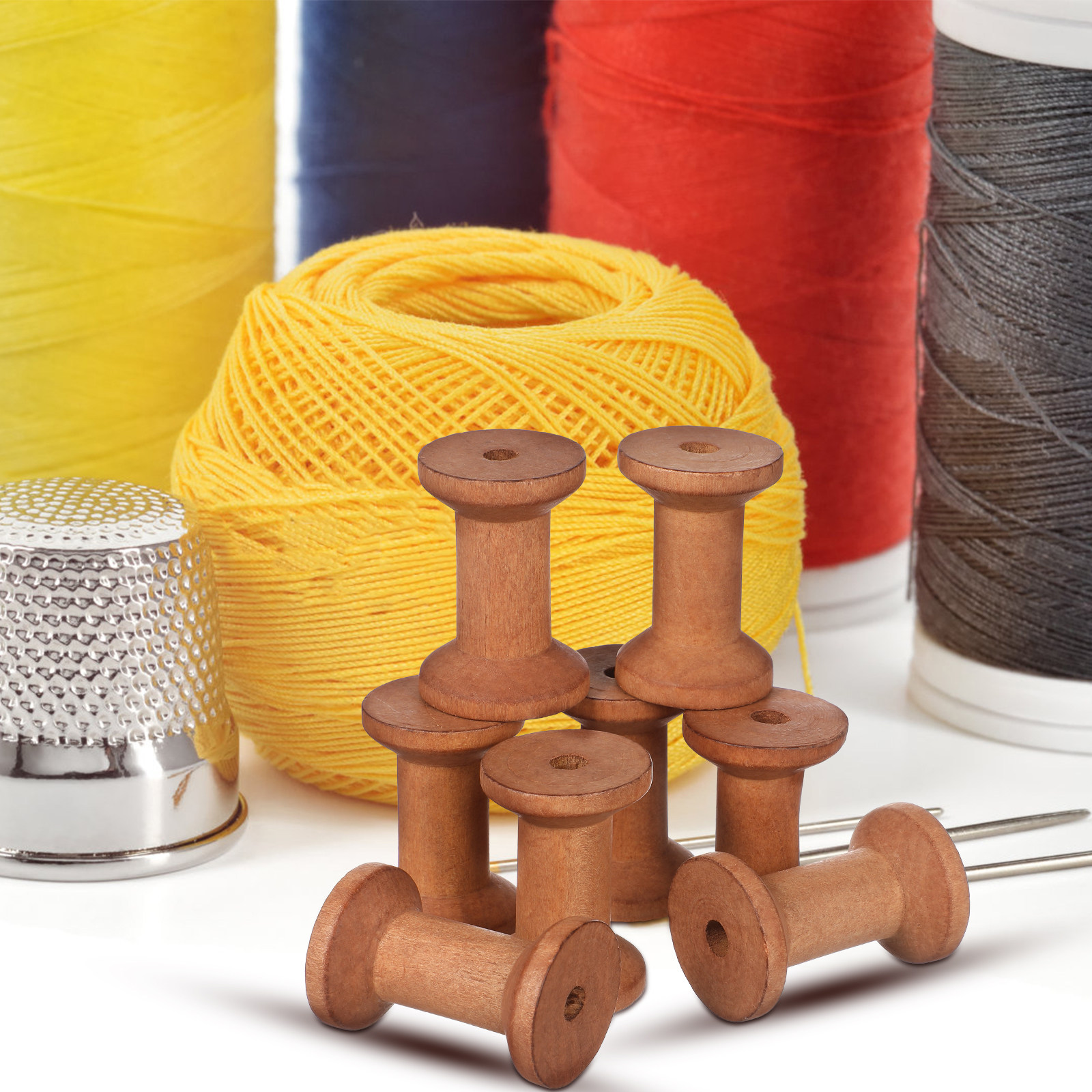 Embroidery Thread - 20Pcs Wooden Thread Holders Empty Spools