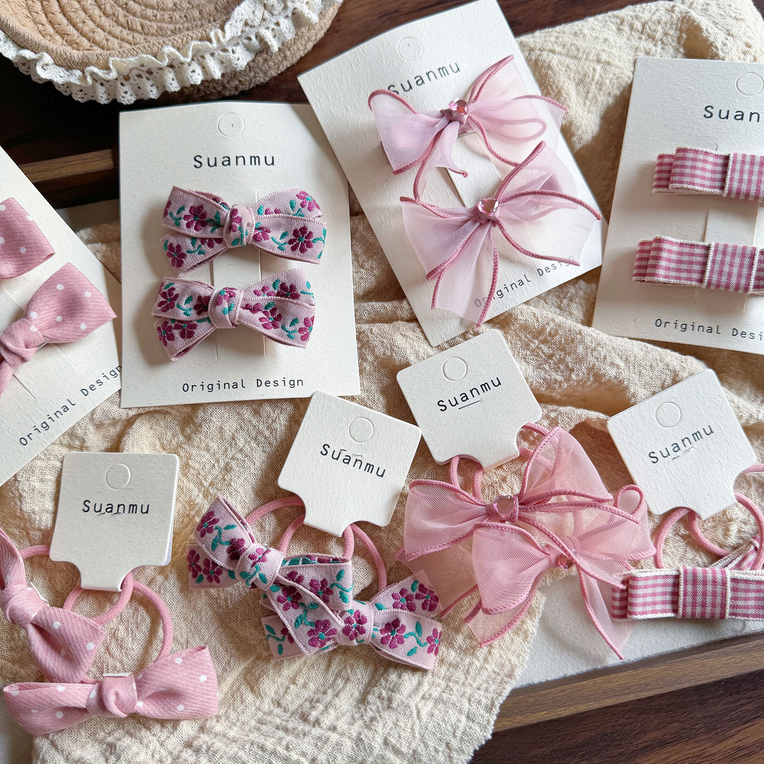 2pc Pink Embroidery Bow Baby H - Embroidery Organza 评论和价格