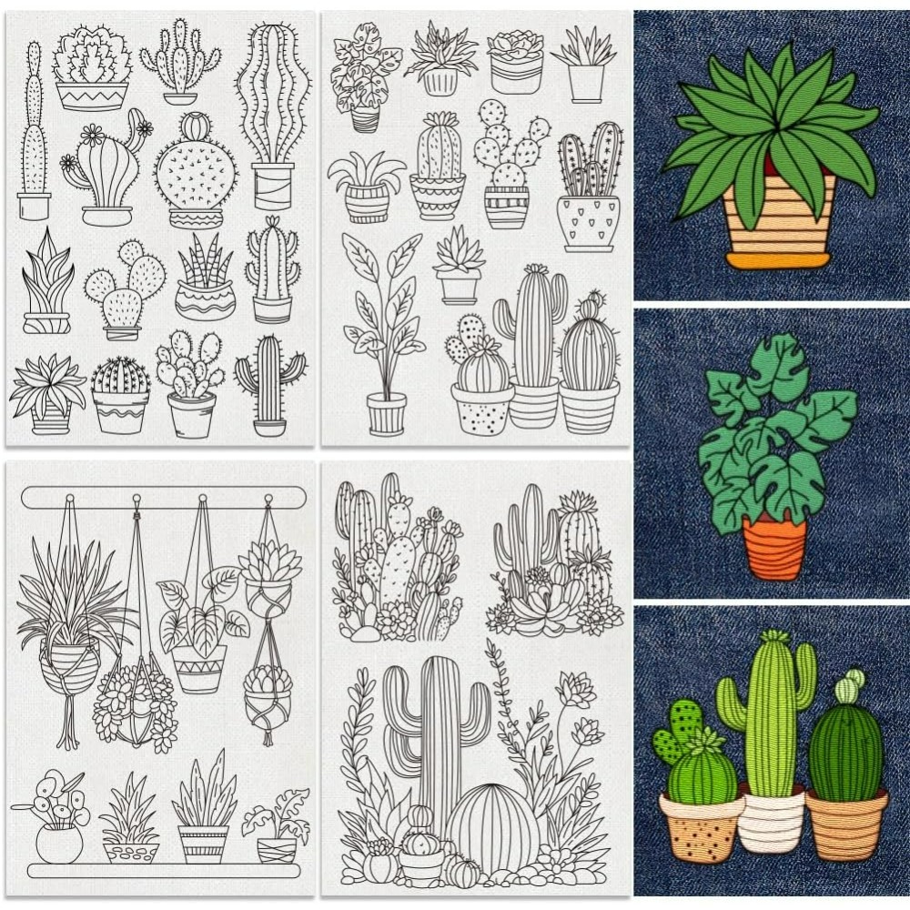 30Pcs Bonsai Cactus Embroidery - Embroidery Free Pattern 评论和价格