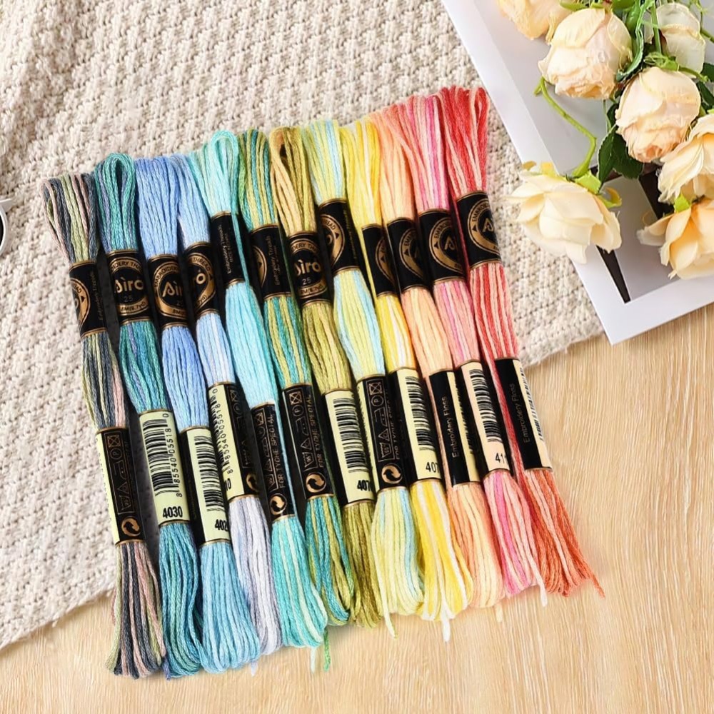12 Skeins 105 Yards 6 Ply Vari - Embroidery Thread 评论和价格