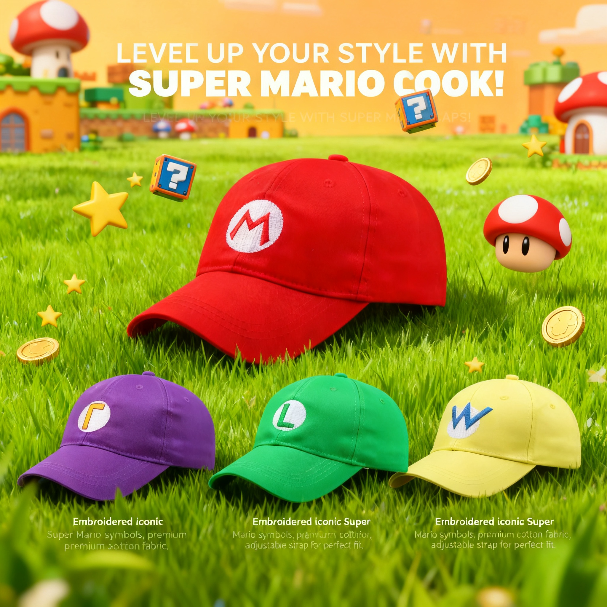 Mario Baseball Cap Embroidery  - Embroidery Gift 评论和价格