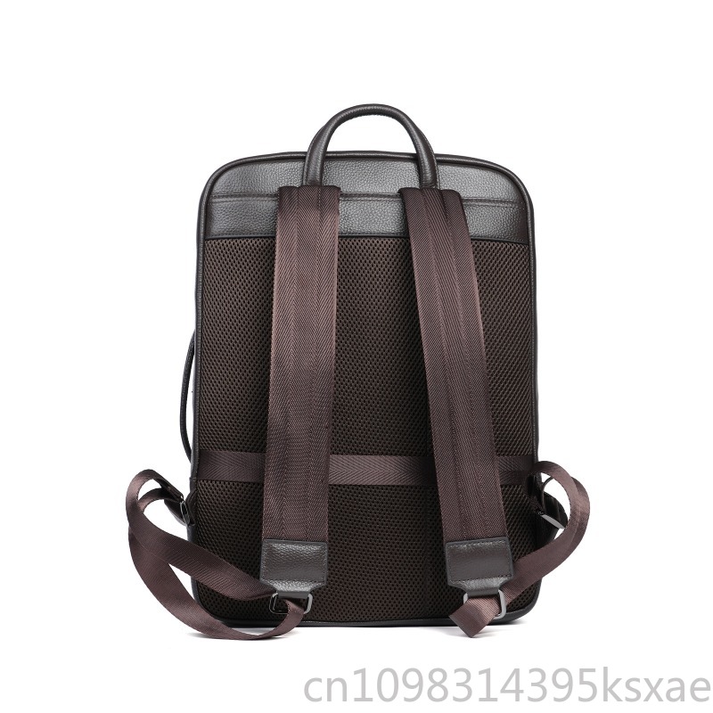 Men's Top Grain Leather Backpa - Embroidery Thread 评论和价格