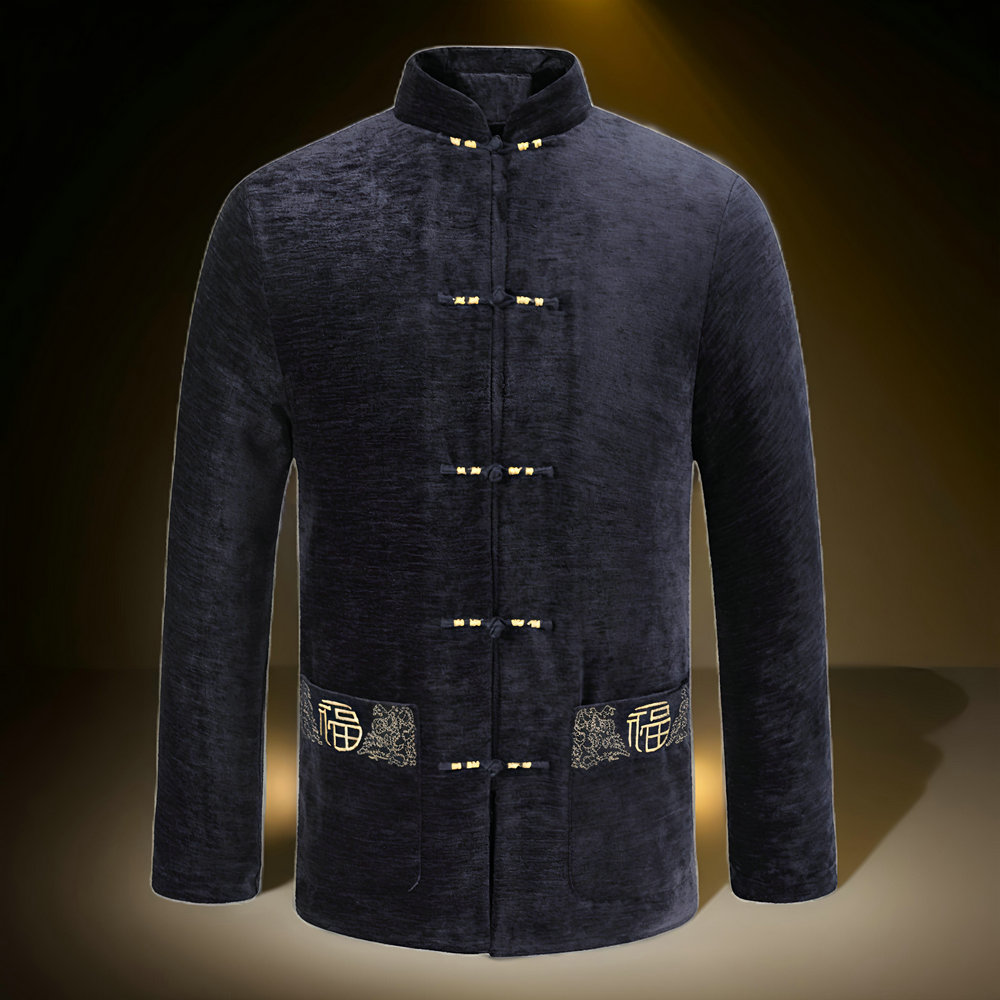 Men Velvet Fleece Lined Jacket - Embroidery Online Designs 评论和价格