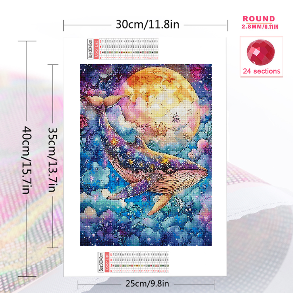 Evershine Full Drill Diamond E - Embroidery Whale 评论和价格