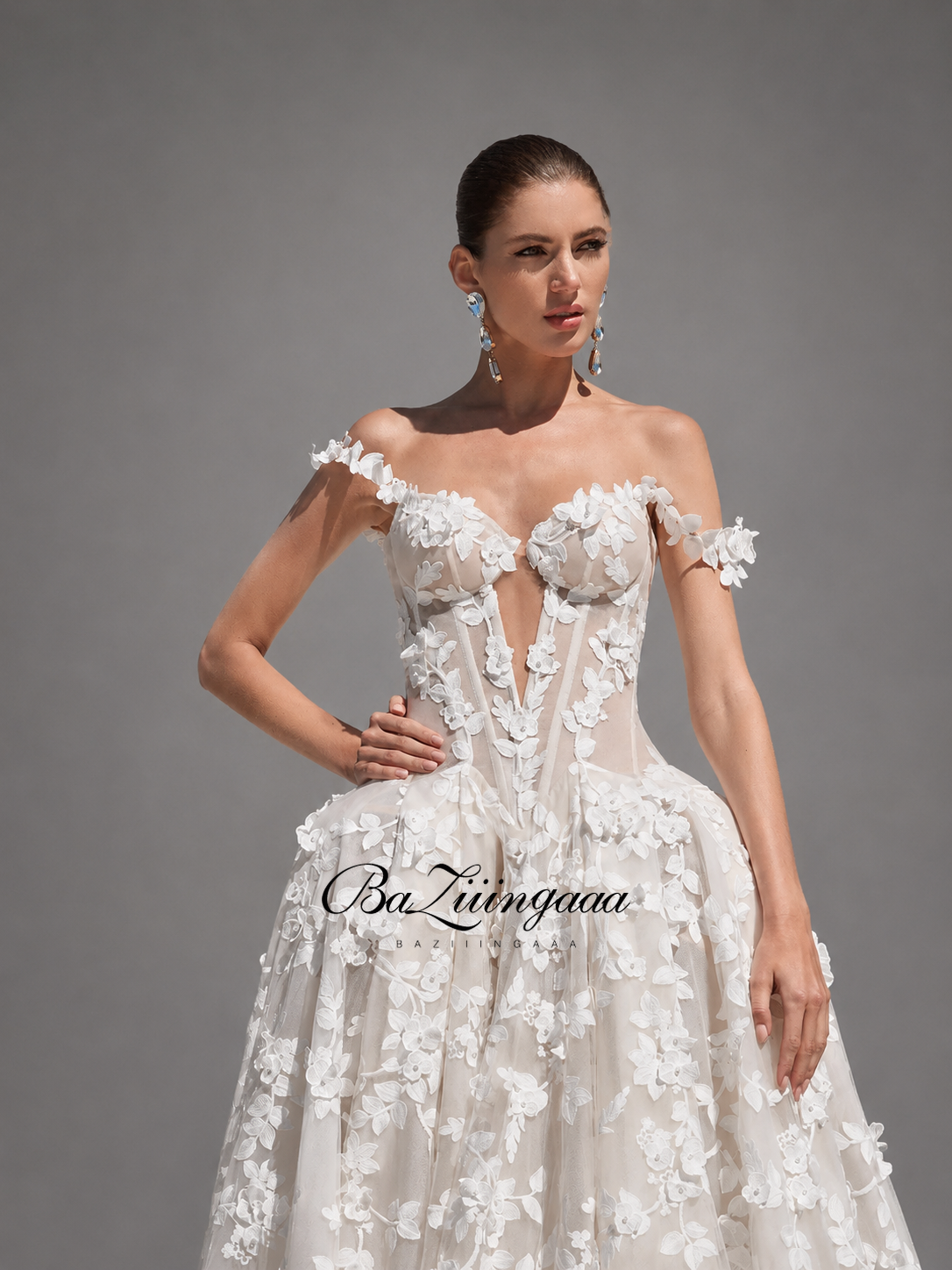 Floral Print Wedding Dresses L - Embroidery Online Designs 评论和价格