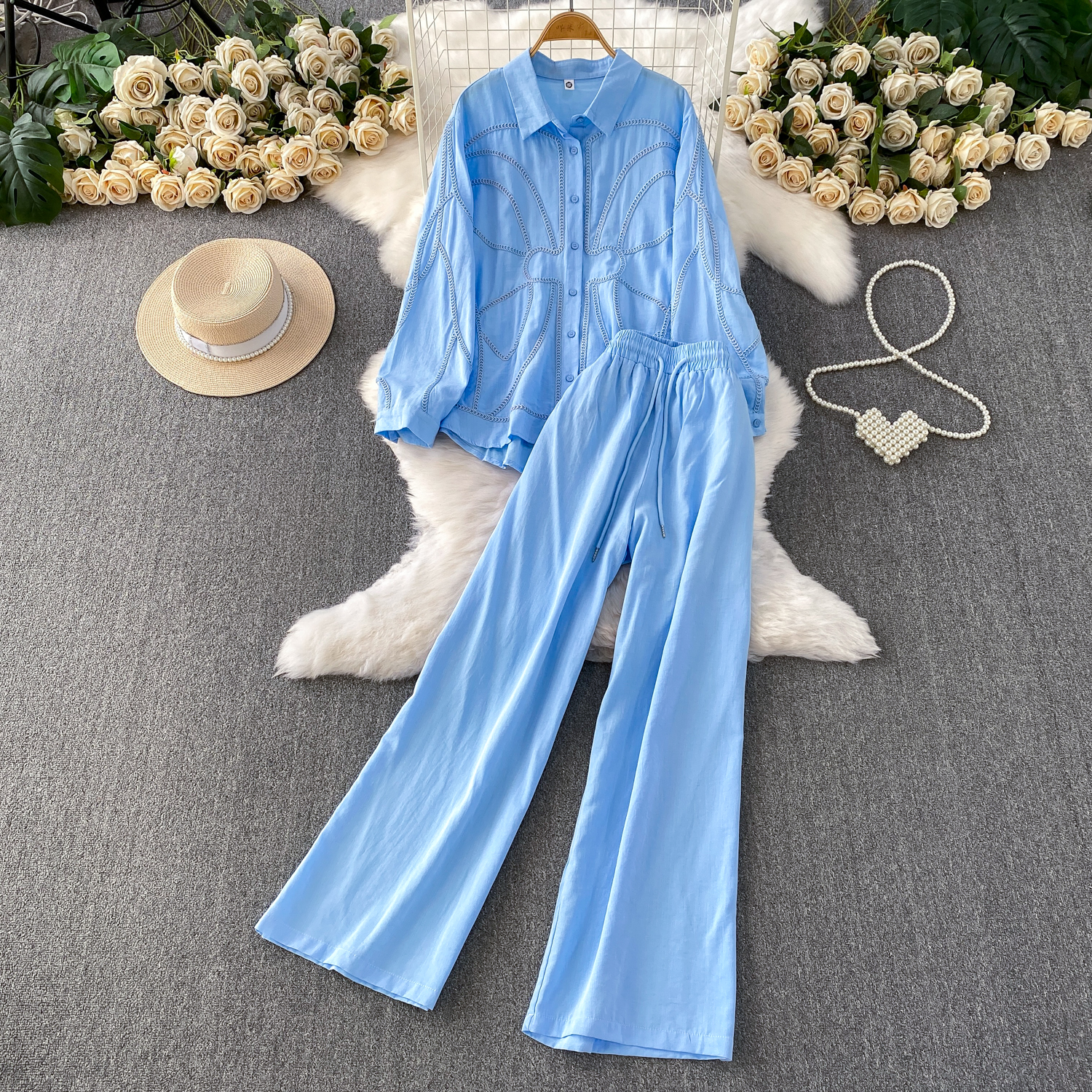 Autumn French Women's Matching - Embroidery Men Shirt 评论和价格