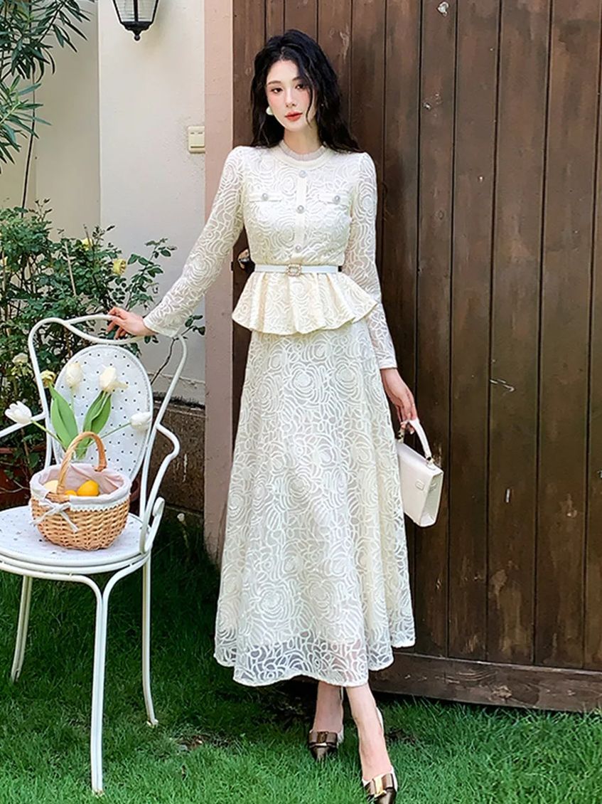 Formal Luxury Evening Lace Two - Embroidery Blouse 评论和价格