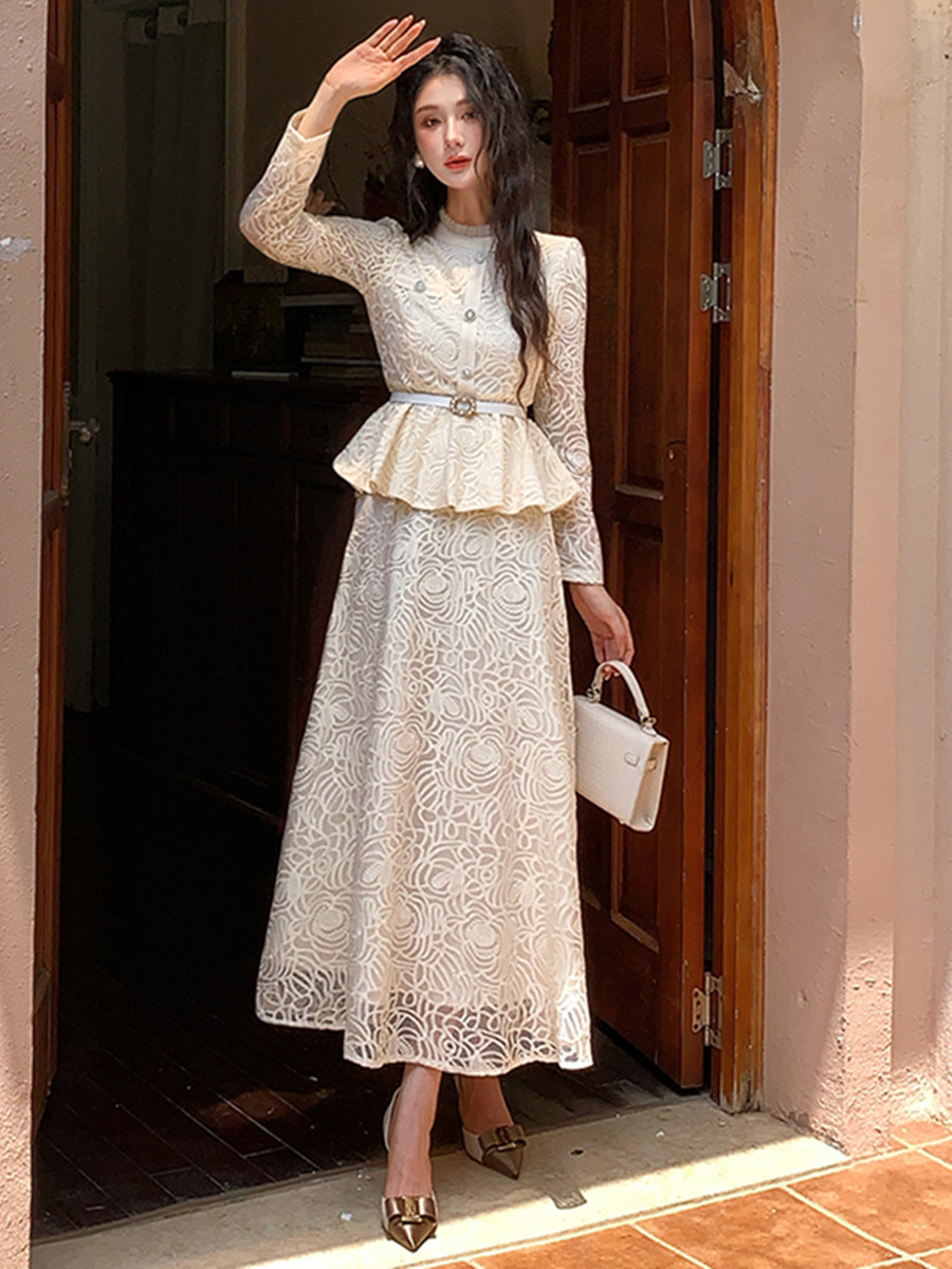 Formal Luxury Evening Lace Two - Embroidery Blouse 评论和价格