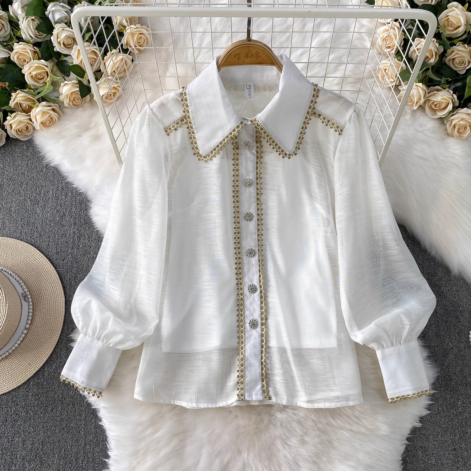 Elegant Shirt Skirt Suit Women - Embroidery Blouse 评论和价格
