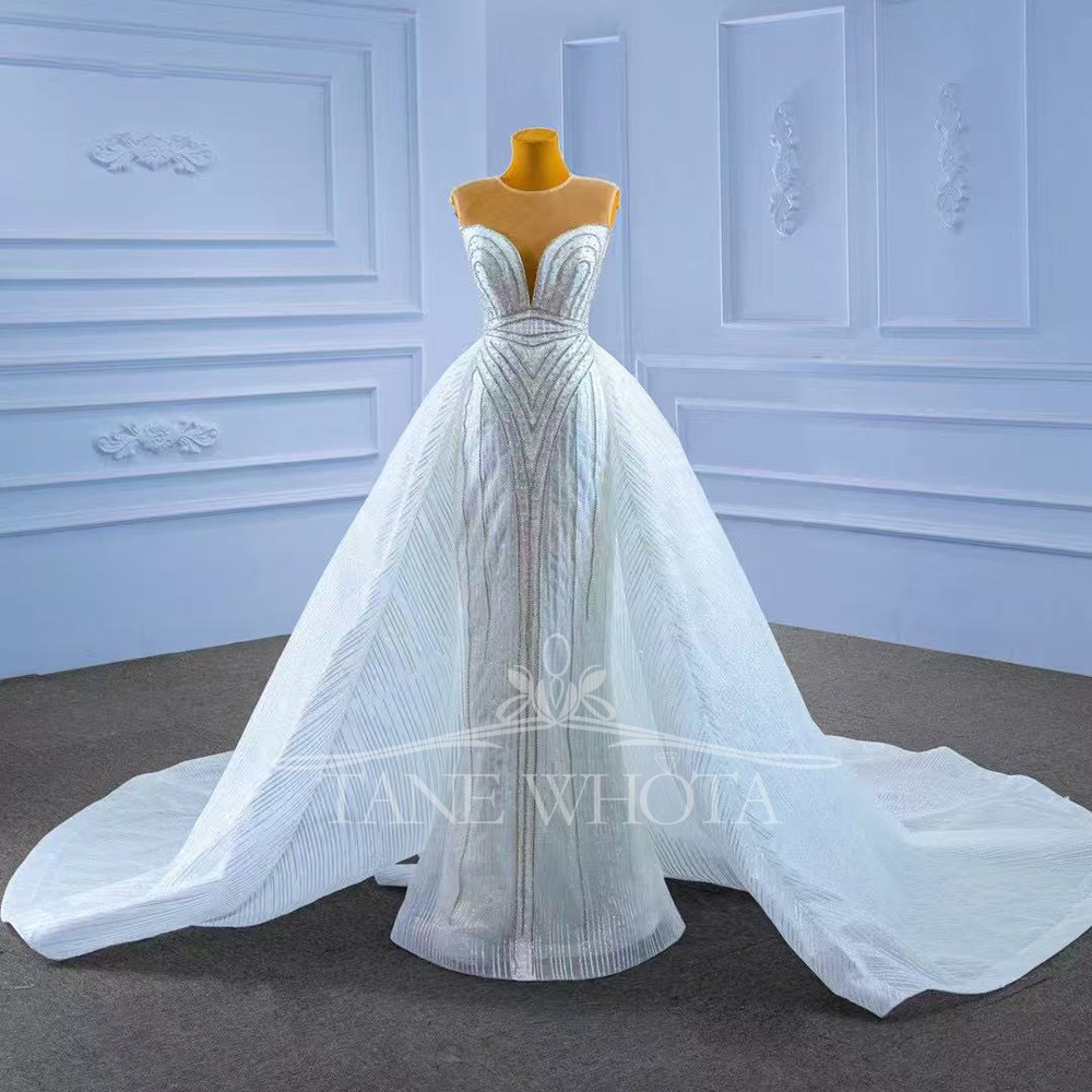 Sexy Mermaid Fit Wedding Dress - Embroidery Organza 评论和价格