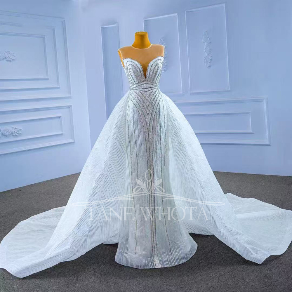 Sexy Mermaid Fit Wedding Dress - Embroidery Organza 评论和价格