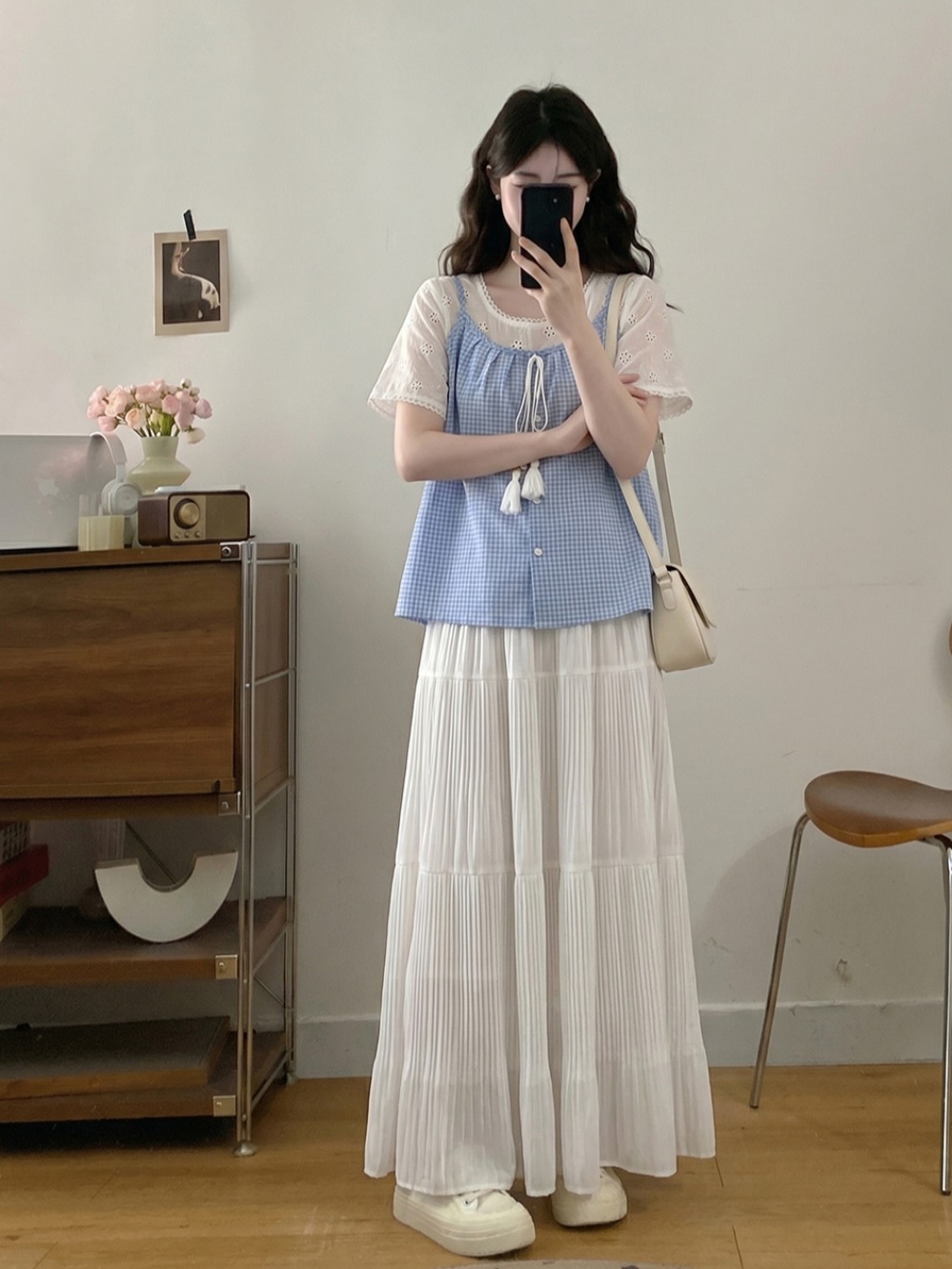 plus Size Summer New Hollow ou - Embroidery Blouse 评论和价格