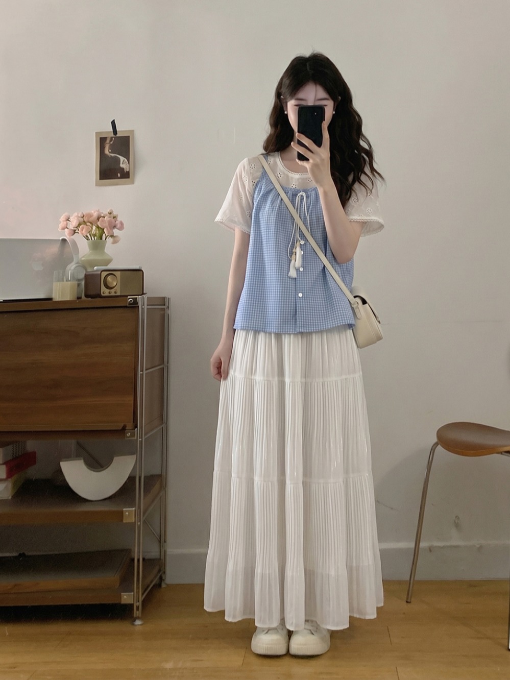plus Size Summer New Hollow ou - Embroidery Blouse 评论和价格