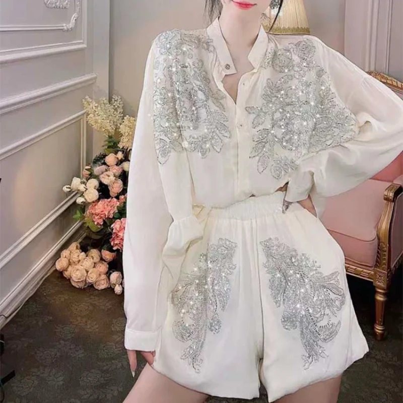 Transparent Flowers Embroidery - Embroidery Cotton Shirt 评论和价格