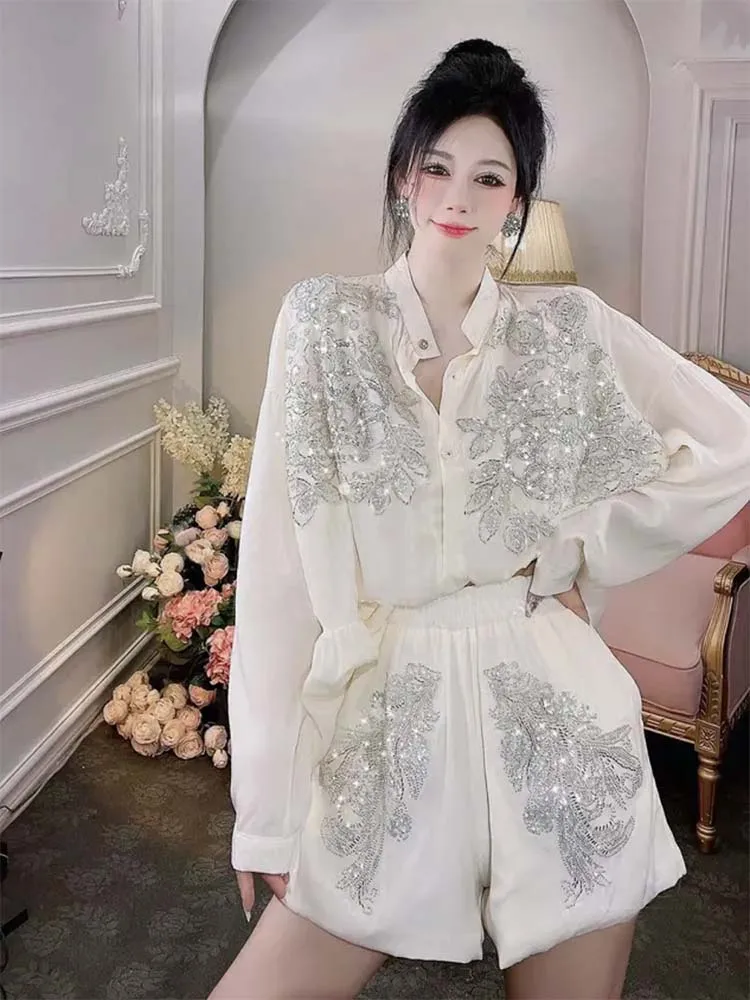 Transparent Flowers Embroidery - Embroidery Cotton Shirt 评论和价格