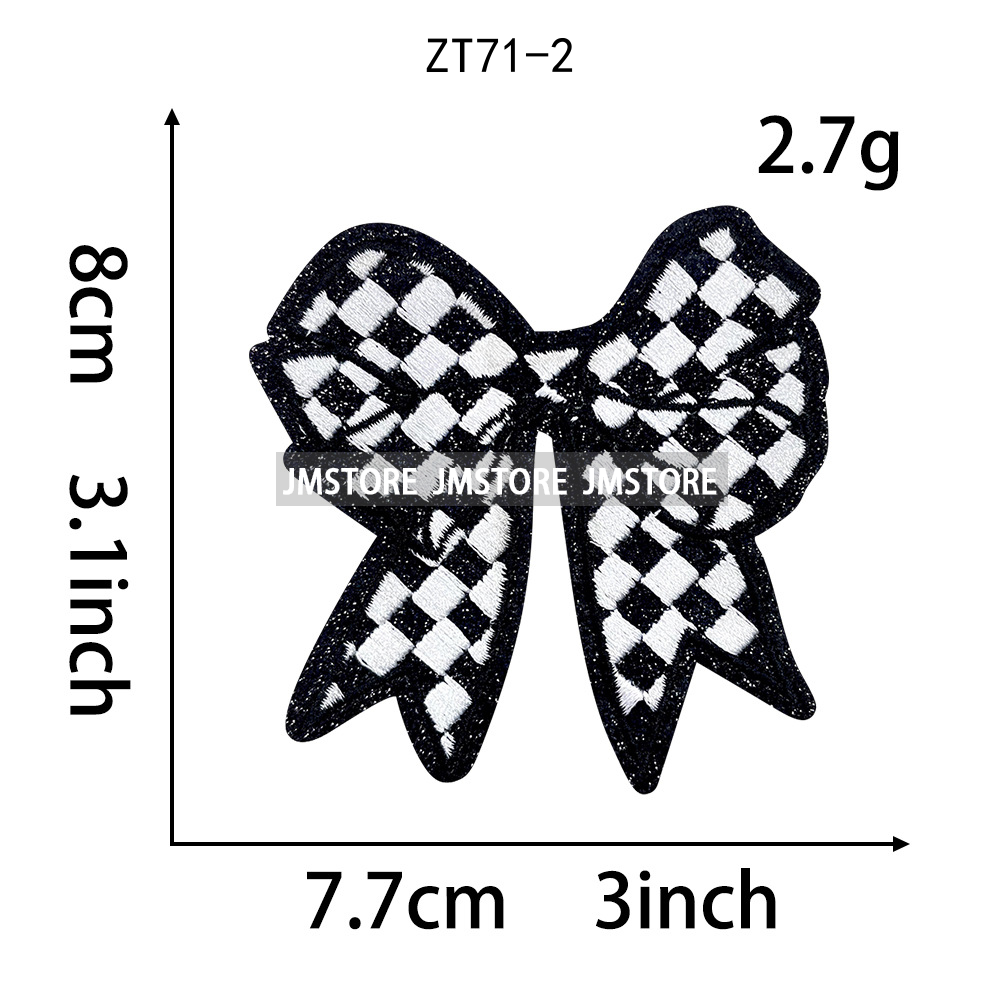 Colorful Checkered Bows Stars  - Embroidery Lovers 评论和价格