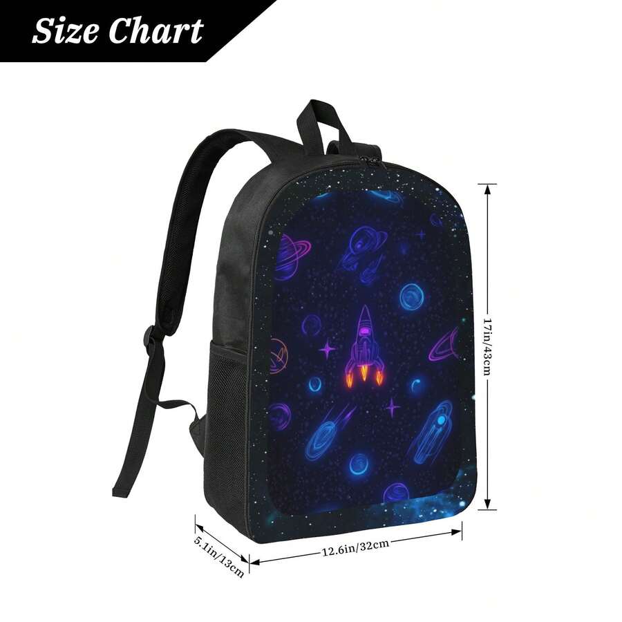 Galaxy Space Print Mens Backpa - Embroidery Computer 评论和价格