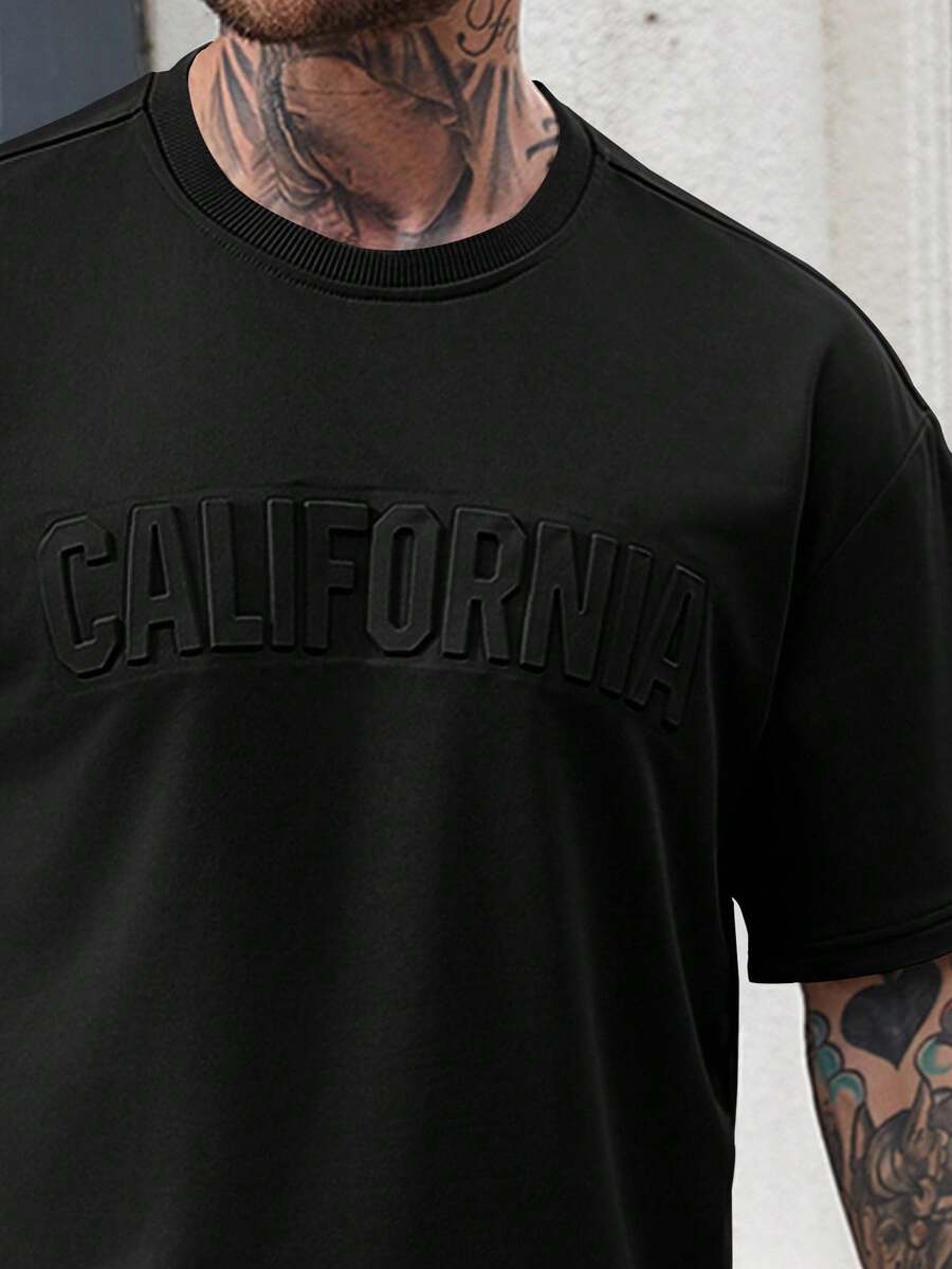Mens Casual Solid Color Letter - Embroidery Cotton Shirt 评论和价格
