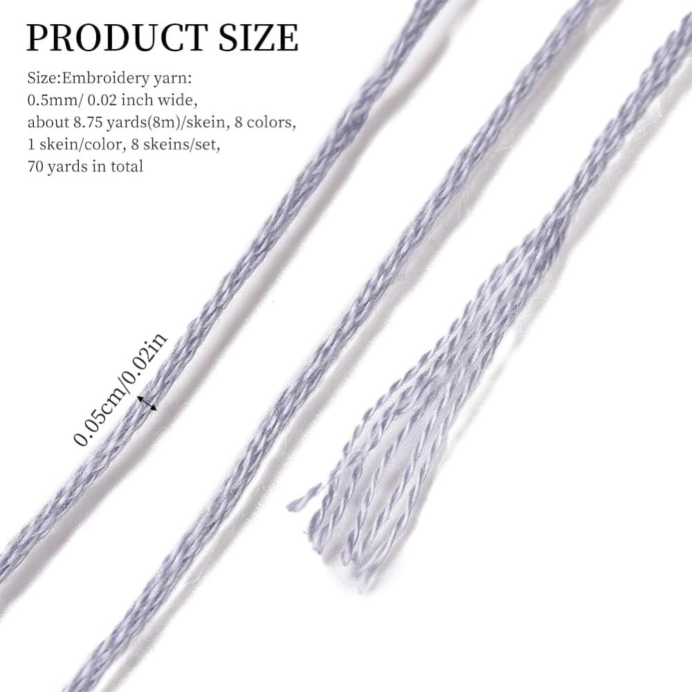 8 Skeins 70 Yards Grey Friends - Embroidery Handicraft 评论和价格