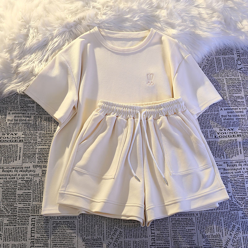 Women Short Sleeve Shorts Spor - Embroidery Blouse 评论和价格