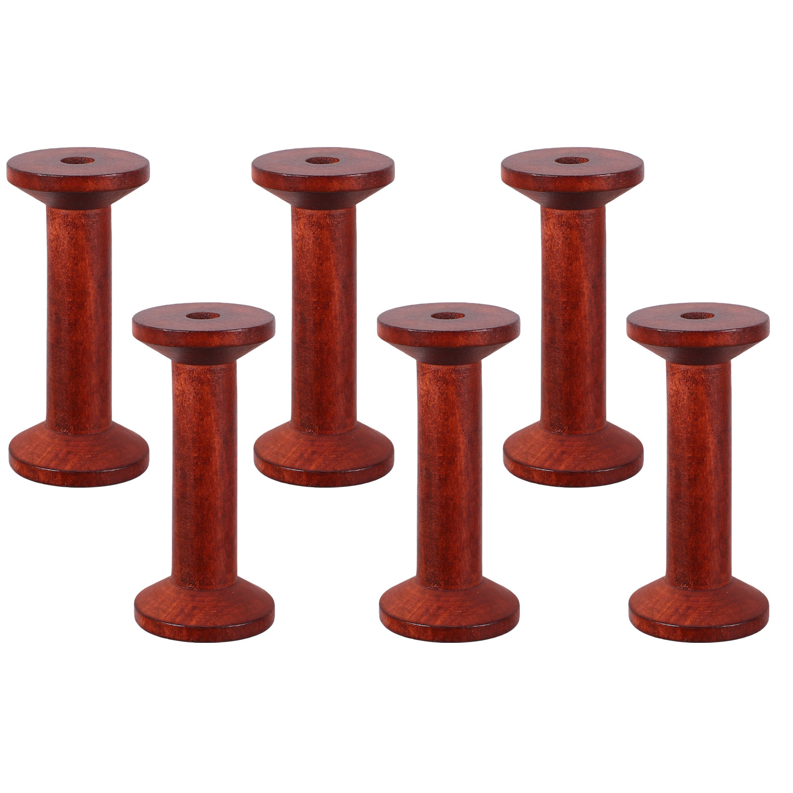 6Pcs Wooden Empty Spools for C - Embroidery Thread 评论和价格