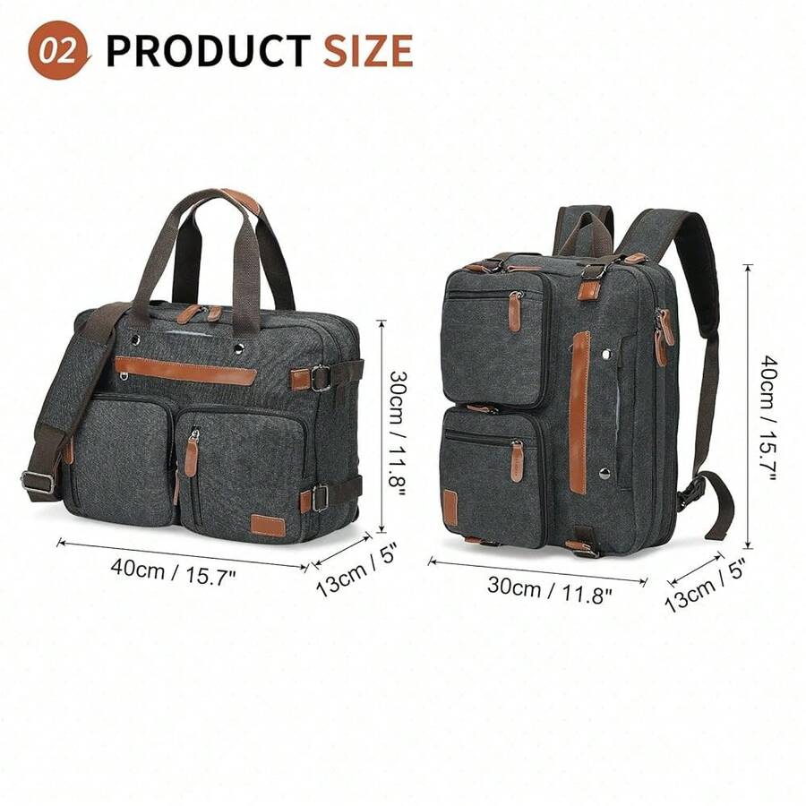 Canvas Laptop Backpack 3-In-1  - Embroidery Computer 评论和价格