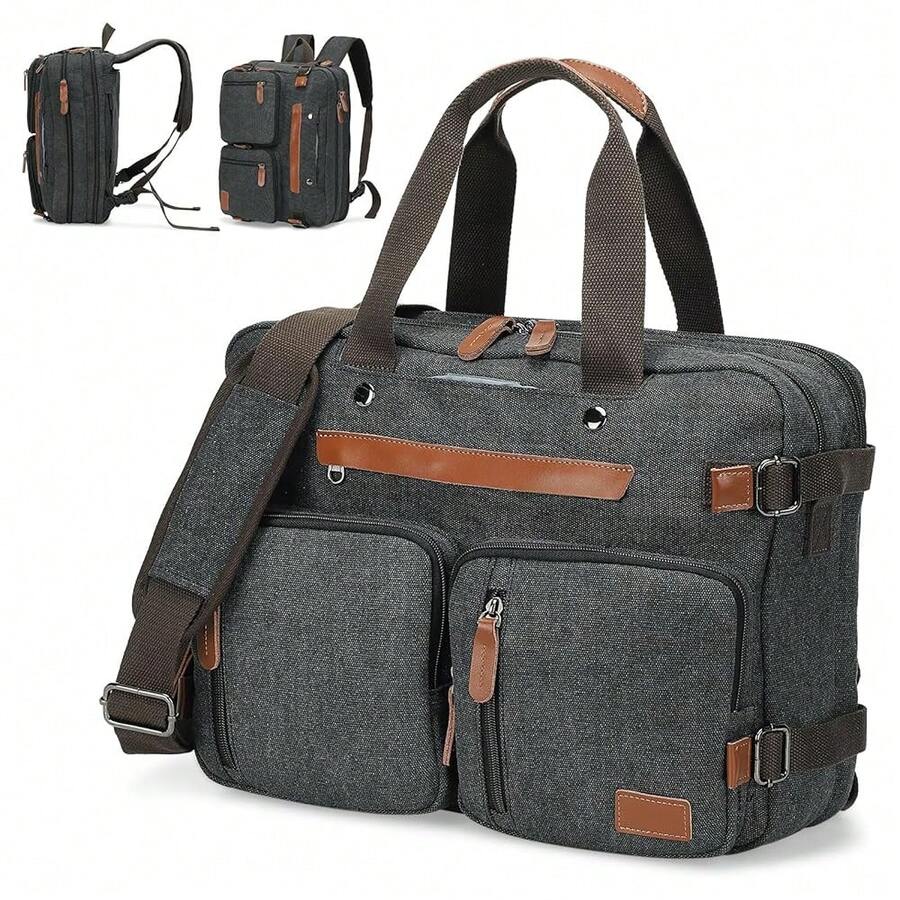 Canvas Laptop Backpack 3-In-1  - Embroidery Computer 评论和价格
