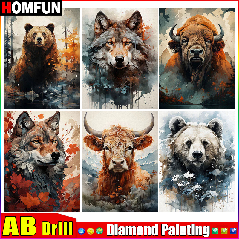 HOMFUN AB Diamond Painting Ful - Embroidery Cross Stitch Patterns 评论和价格