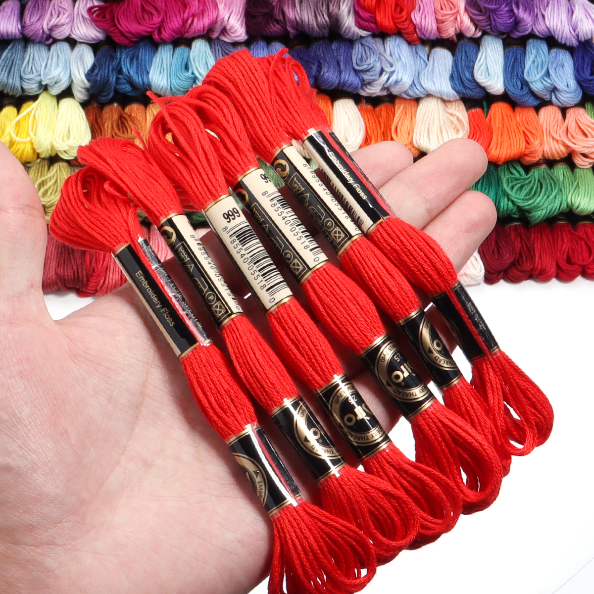 6Pcs/Lot Multicolor Polyester  - Embroidery Thread 评论和价格