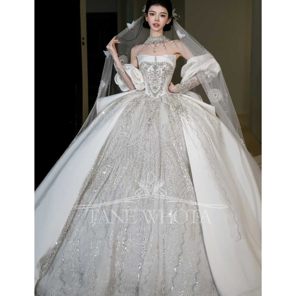 White Strapless Beading Sequin - Embroidery Organza 评论和价格