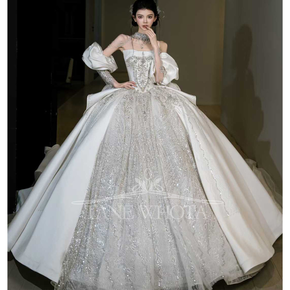 White Strapless Beading Sequin - Embroidery Organza 评论和价格