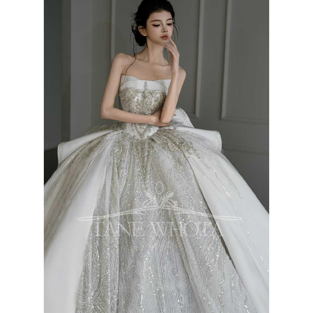White Strapless Beading Sequin - Embroidery Organza 评论和价格