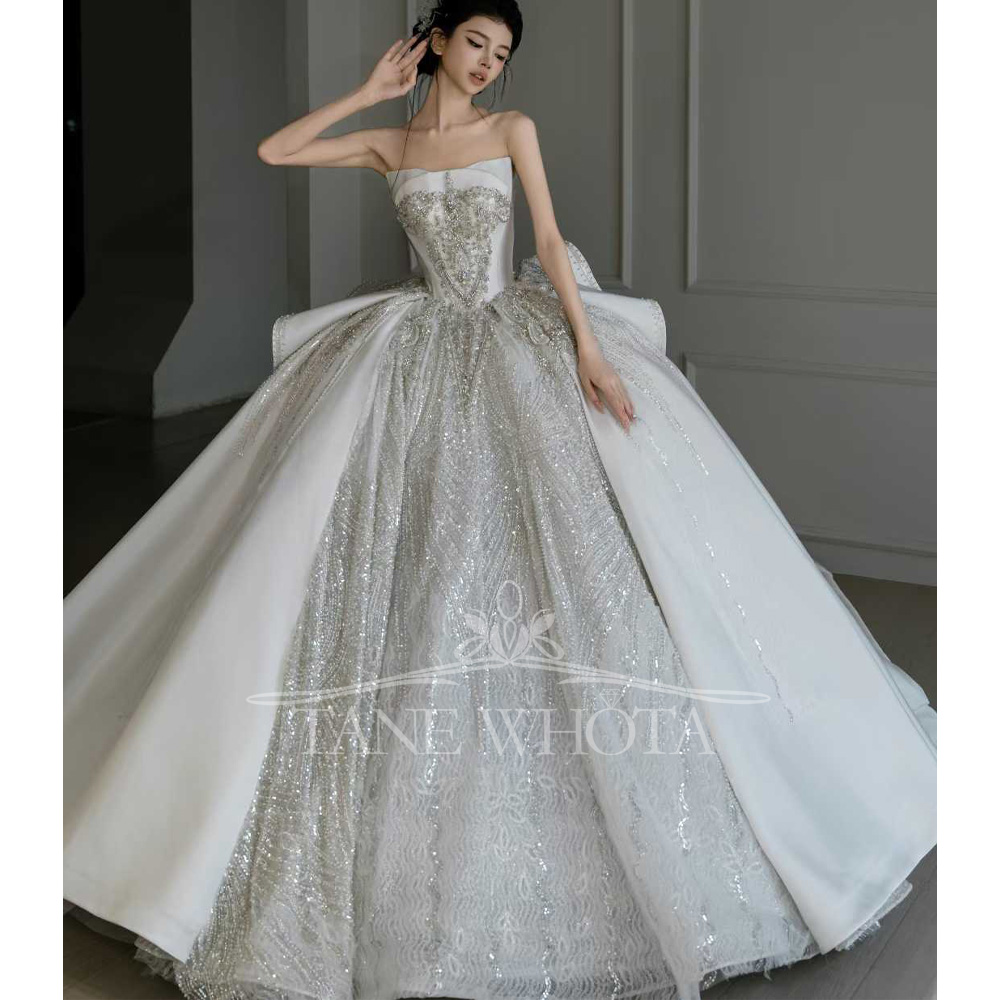 White Strapless Beading Sequin - Embroidery Organza 评论和价格