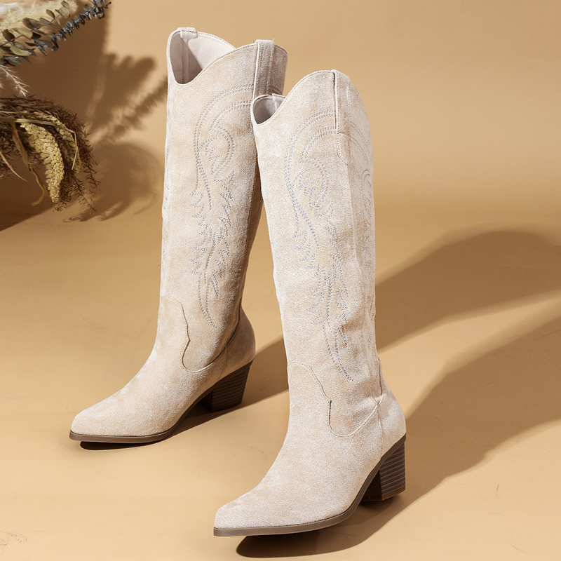 Women's Pointed Toe Suede Embr - Embroidery Gift 评论和价格