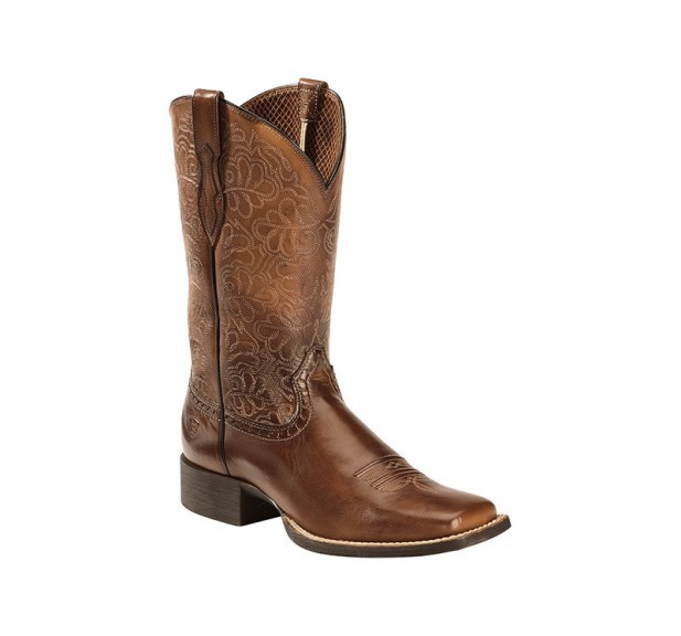 Men's Brown Leather Cowboy Boo - Embroidery Free Pattern 评论和价格