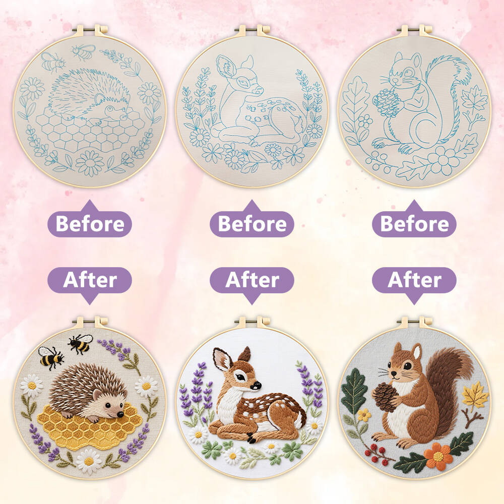 1Pc DIY Embroidery Deer Squirr - Embroidery Whale 评论和价格