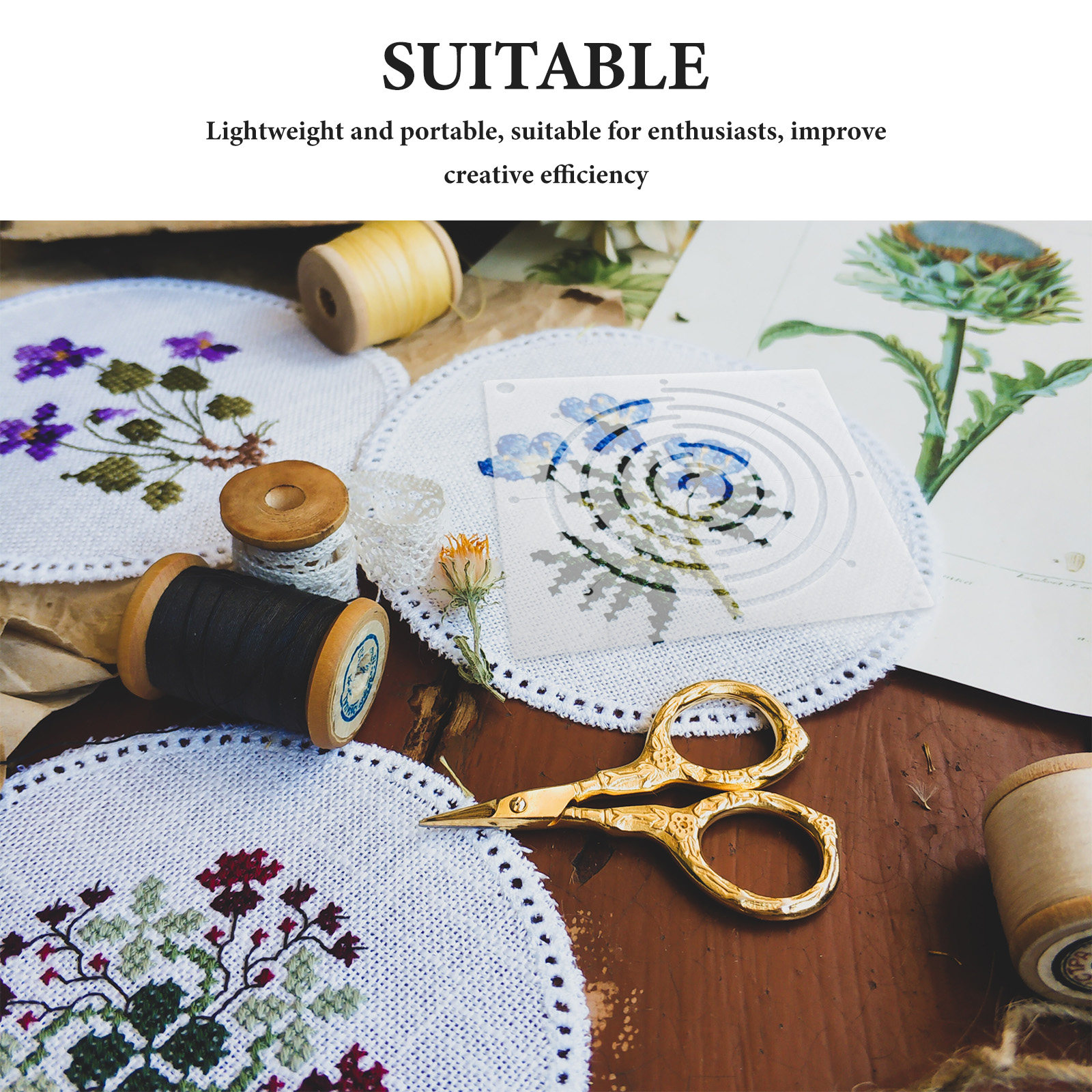 4Pcs Transparent Acrylic Quilt - Embroidery Free Pattern 评论和价格