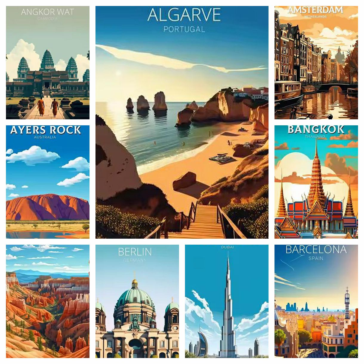 Retro Holiday Travel City Alga - Embroidery Cross Stitch Patterns 评论和价格