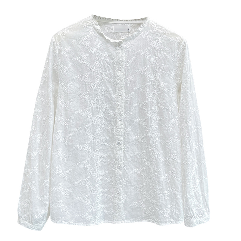 Plus Size Women's Blouses 2025 - Embroidery Cotton Shirt 评论和价格