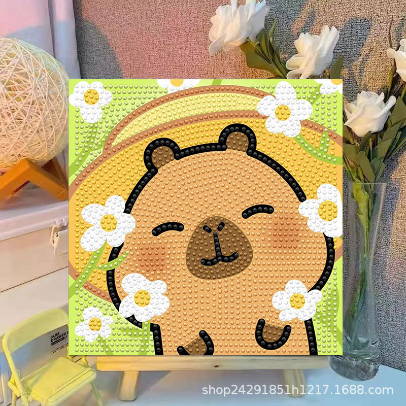 Cartoon Capibala Crystal Diamo - Embroidery Handicraft 评论和价格