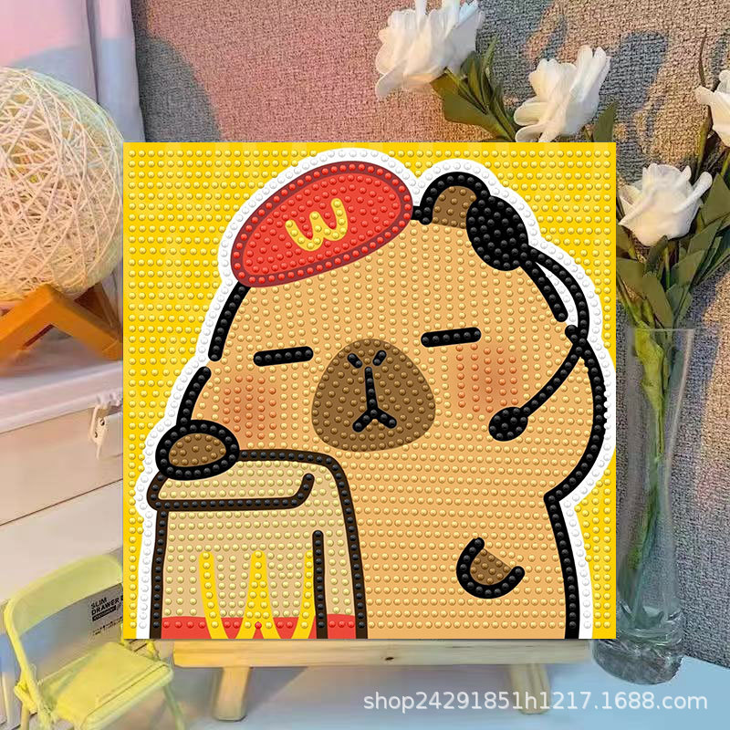 Cartoon Capibala Crystal Diamo - Embroidery Handicraft 评论和价格